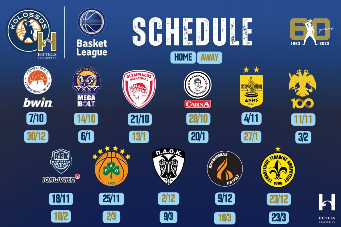 Το πρόγραμμα των αγώνων για τη Basket League 2023-2024.